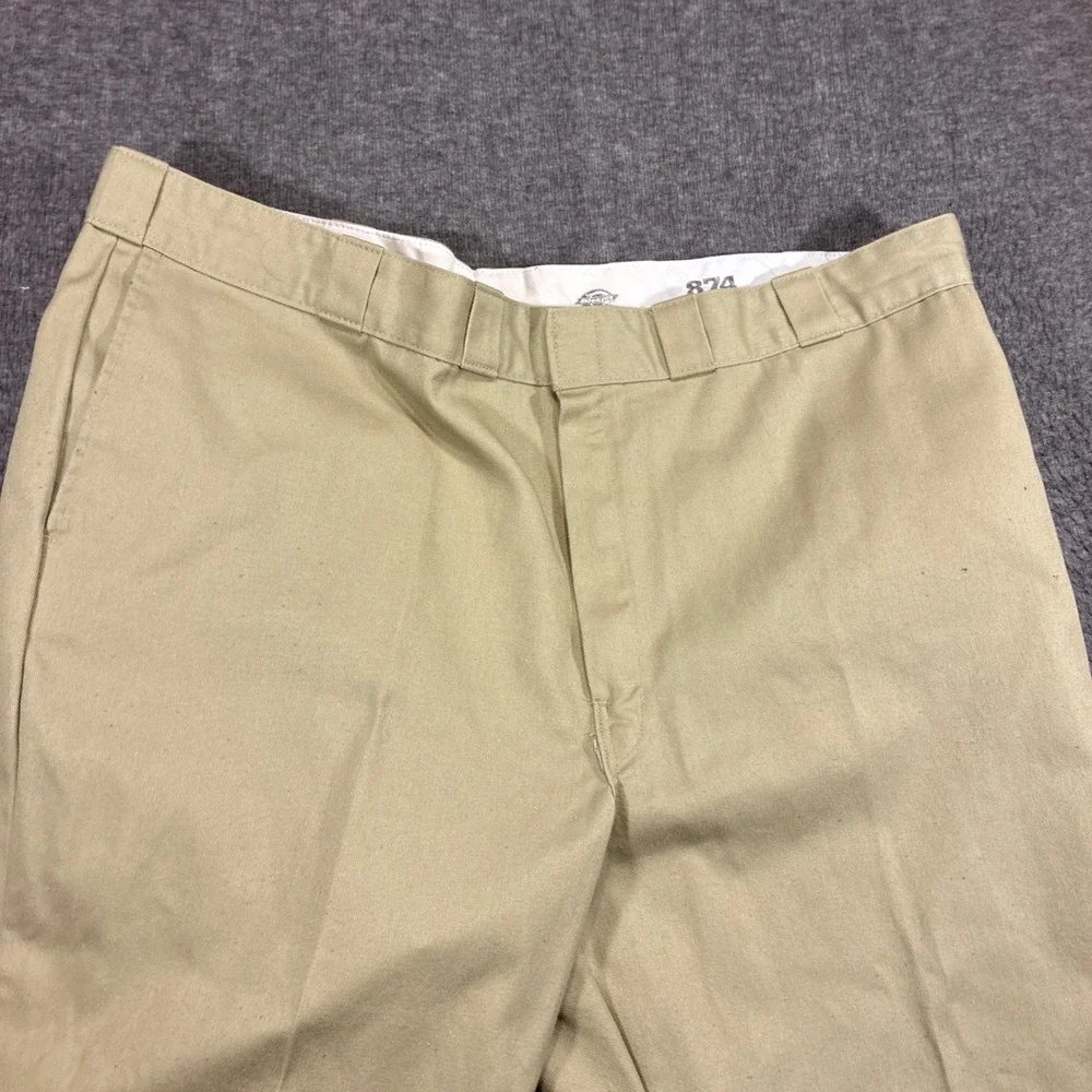 Dickies 874 Original Fit Work Pants Mens 46x32 Khaki Tan Straight Leg Workwear
